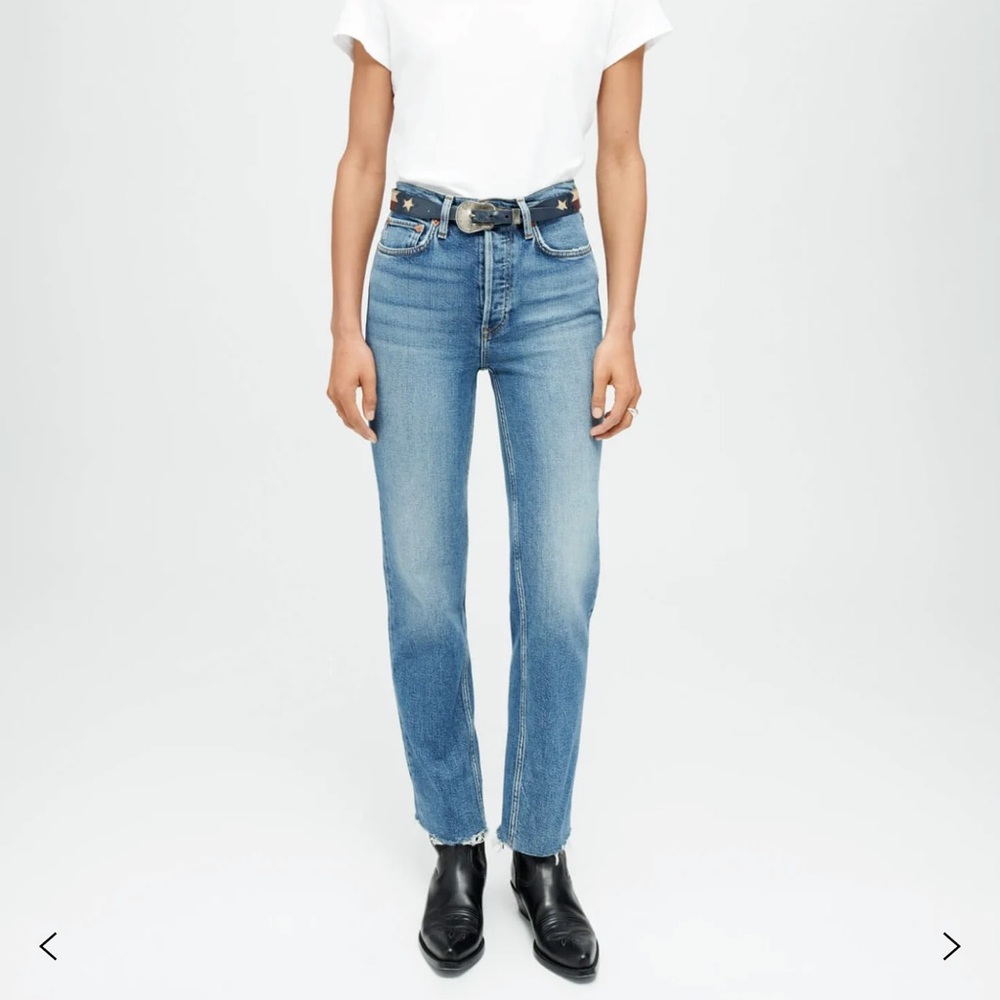 Re/Done Light Blue Straight Leg Jeans